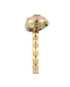Gucci Le Marché des Merveilles Ring in Yellow Gold, with Pink Opal and Diamonds with a Feline Head