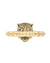 Anello Gucci Le Marché des Merveilles in Oro Giallo, con Opale Rosa e Diamanti con testa di Felino
