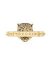 Anello Gucci Le Marché des Merveilles in Oro Giallo, con Opale Rosa e Diamanti con testa di Felino