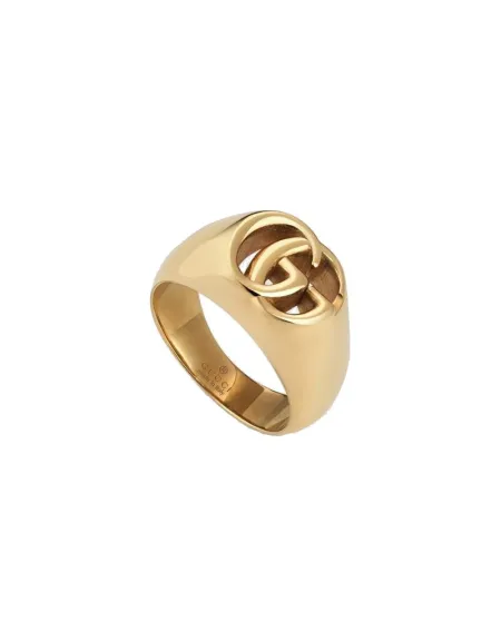 Gucci Chevalier GG Running Pinky Ring in Yellow Gold