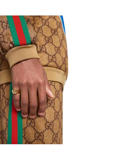 Gucci Chevalier GG Running Pinky Ring in Yellow Gold