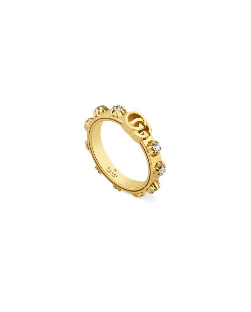 Bague Gucci GG Running en or jaune avec diamants blancs
