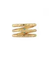 Bague Gucci Ouroboros en or jaune et turquoise