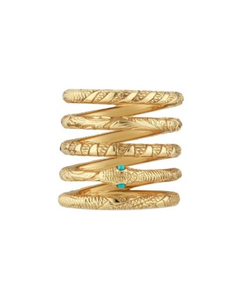 Anello Gucci Ouroboros in Oro Giallo e Turchese