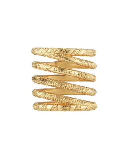 Gucci Ouroboros Ring in Yellow Gold and Turquoise