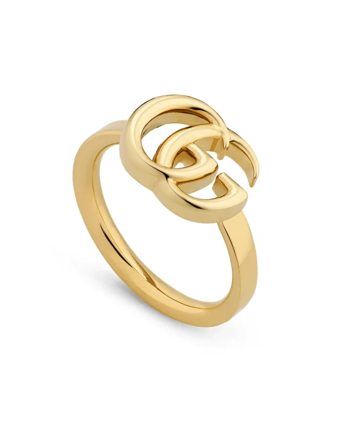 Anello Gucci GG Running in Oro Giallo con Doppia G Grande