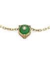 Bracciale Gucci Le Marché des Merveilles in Oro Giallo, con Giada Verde e Diamanti, con Testa di Felino