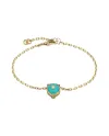 Bracciale Gucci Le Marché des Merveilles in Oro Giallo, con Pietra Turchese e Diamanti, con Testa di Felino