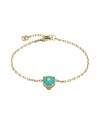 Gucci Le Marché des Merveilles Bracelet in Yellow Gold, with Turquoise Stone and Diamonds, with Feline Head