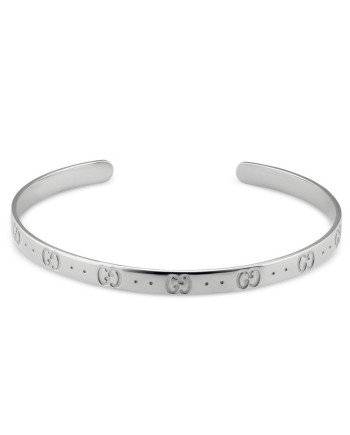 Bracelet Gucci Icon en or blanc avec motif double G