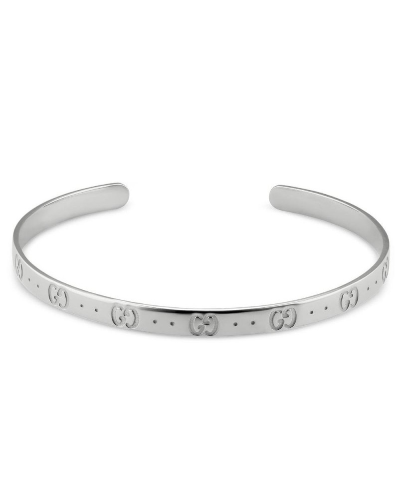 Bracelet Gucci Icon en or blanc avec motif double G