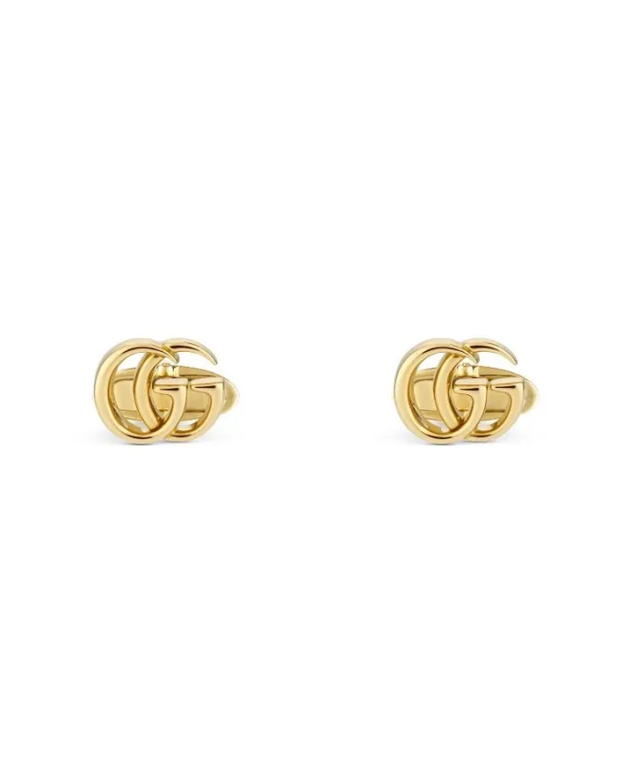 Gucci GG Running Cufflinks in Yellow Gold with Double G Logo