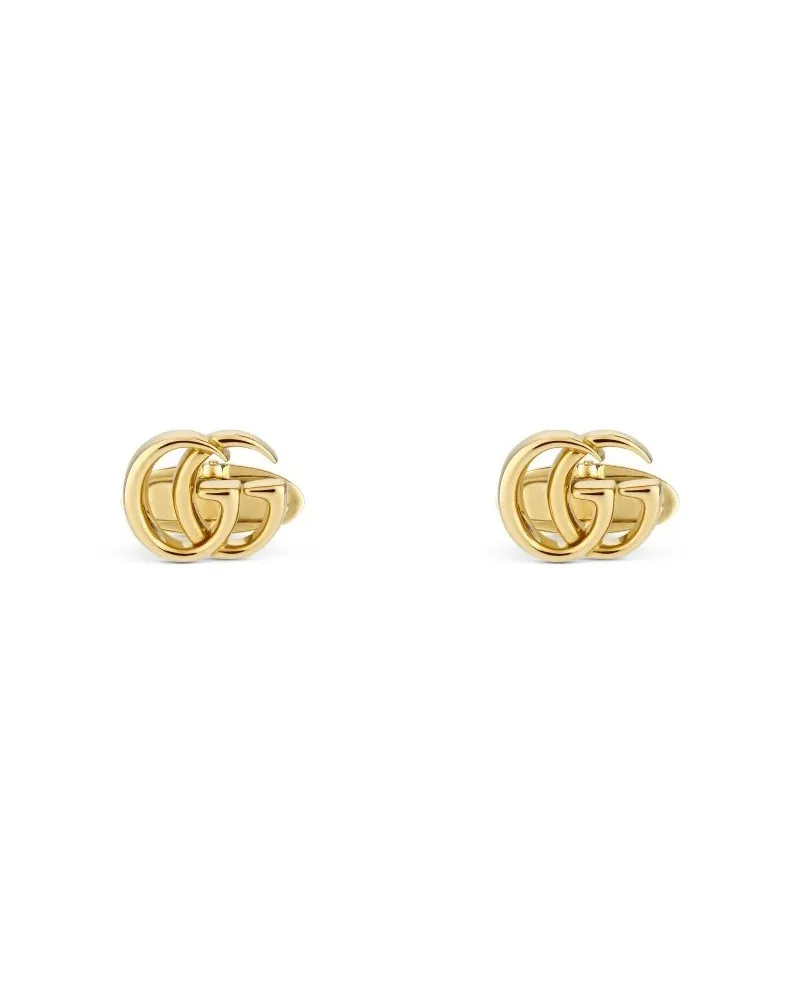 Gucci GG Running Cufflinks in Yellow Gold with Double G Logo