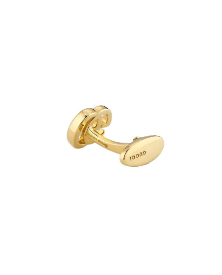 Gucci GG Running Cufflinks in Yellow Gold with Double G Logo