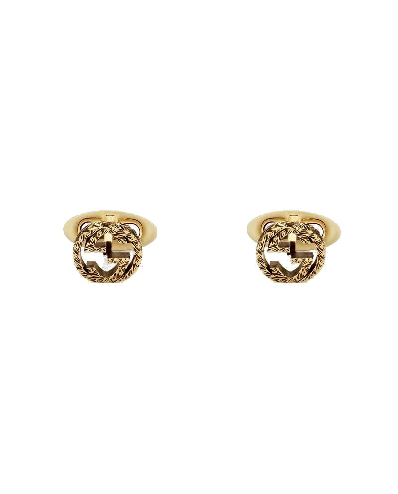 Gucci Interlocking Cufflinks in Yellow Gold with Interlocking G Detail