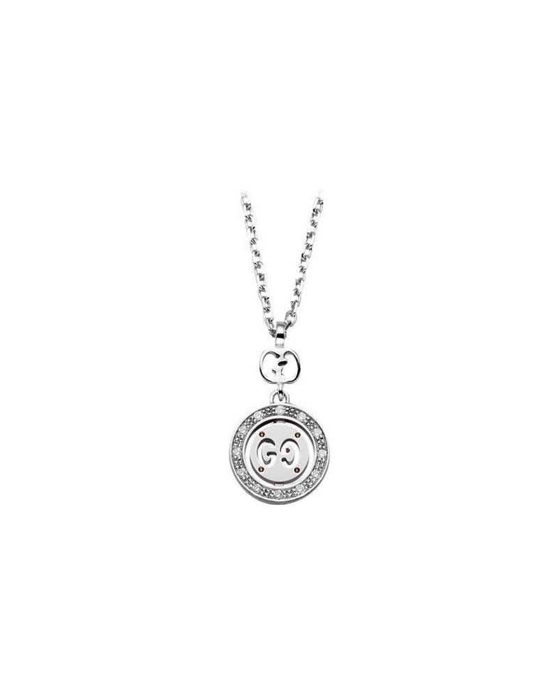 Collier Gucci Icon Twirl en or blanc avec pendentif en or et diamants