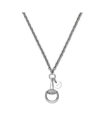 Collana Gucci Horsebit in Oro Bianco con Pendente in Oro e Diamanti