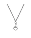 Gucci Horsebit Necklace in White Gold with Gold and Diamond Pendant