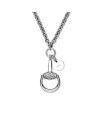 Collana Gucci Horsebit in Oro Bianco con Pendente in Oro e Diamanti