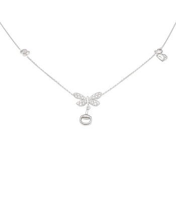Gucci Flora Necklace in White Gold with Diamonds and Pendants