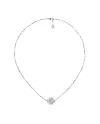 Gucci Flora Necklace in White Gold with Diamonds and Pearls with Flower and GG Logo
