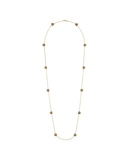 Collana Sautoir Gucci Le Marché des Merveilles in Oro Giallo con Turchese, Cristallo di Rocca e Diamanti