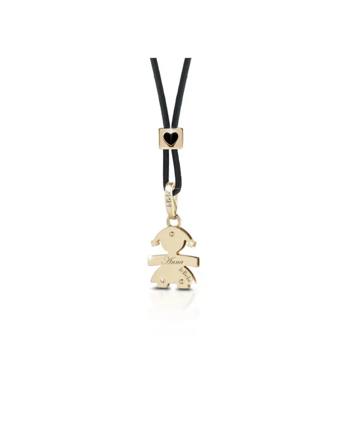 Pendentif Bébé Fille Le Bebé Jewels en or jaune et cordon LBB005