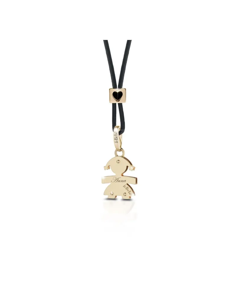 Le Bebé Jewels Baby Girl Pendant in Yellow Gold and Cord LBB005