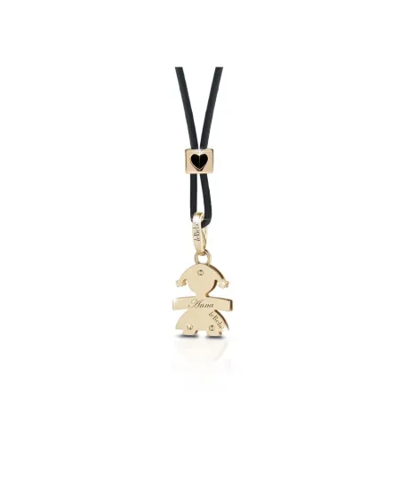 Le Bebé Jewels Baby Girl Pendant in Yellow Gold and Cord LBB005