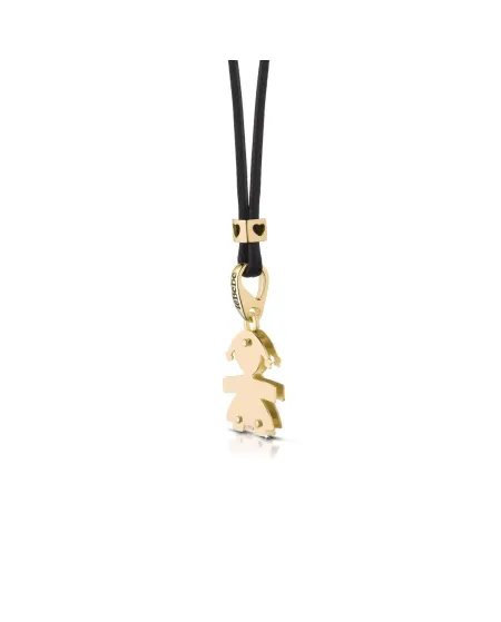 Le Bebé Jewels Baby Girl Pendant in Yellow Gold and Cord LBB005