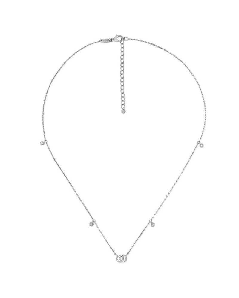 Collana Gucci GG Running in Oro Bianco con Diamanti