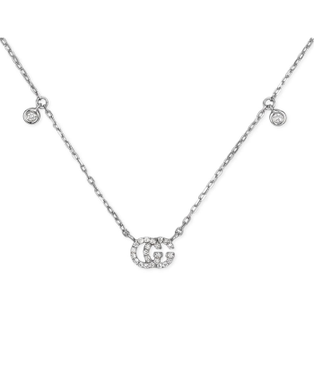 Collana Gucci GG Running in Oro Bianco con Diamanti