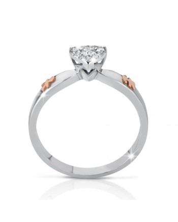 Le Bebé gli Amori Ring in White Gold and Diamonds with a Baby Girl and Baby Boy in Rose Gold