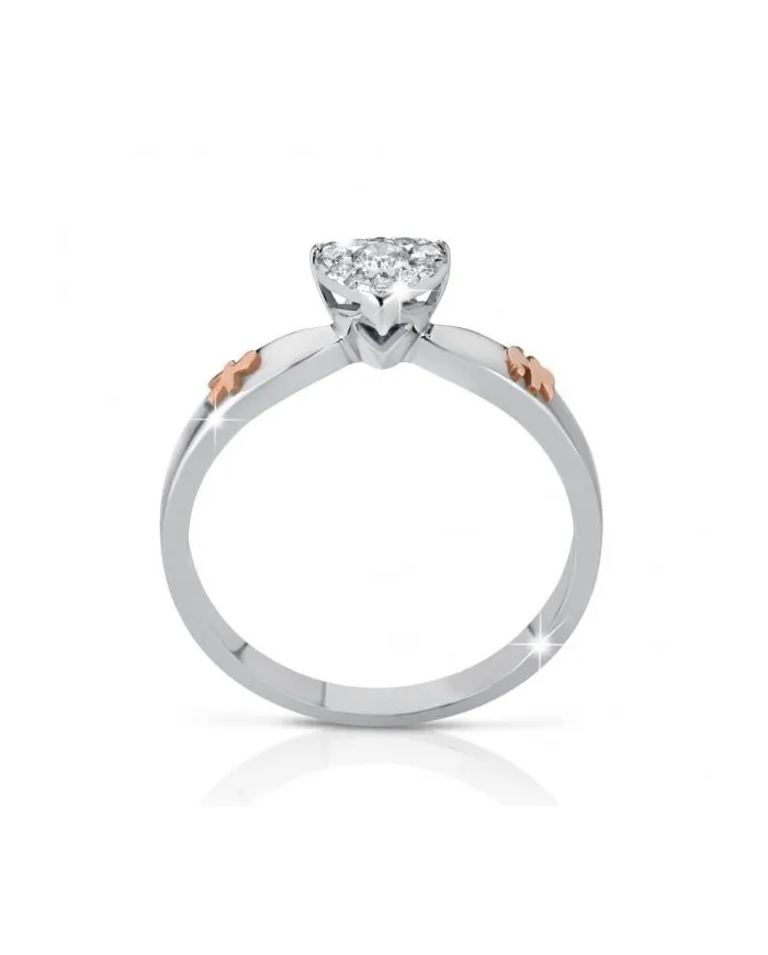 Le Bebé gli Amori Ring in White Gold and Diamonds with a Baby Girl and Baby Boy in Rose Gold
