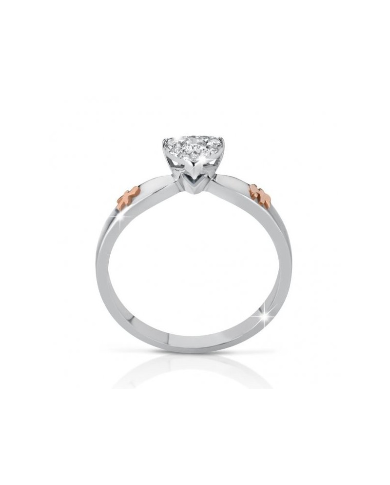 Le Bebé gli Amori Ring in White Gold and Diamonds with a Baby Girl and Baby Boy in Rose Gold