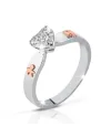 Bague Le Bebé gli Amori en or blanc et diamants avec une petite fille et un petit garçon en or rose