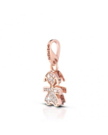 Collana Le Bebé con Ciondolo Bimba Mini in Oro Rosa con Diamanti