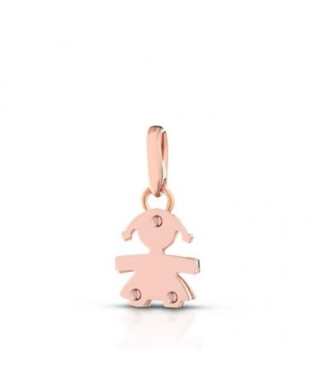 Collana Le Bebé con Ciondolo Bimba Mini in Oro Rosa con Diamanti
