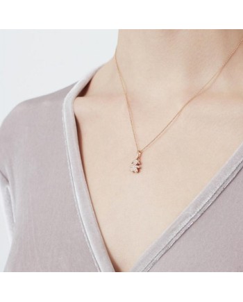 Collana Le Bebé con Ciondolo Bimba Mini in Oro Rosa con Diamanti