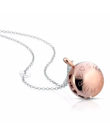 Pendentif Le Bebé Suonamore Le Lune en argent plaqué or rose avec collier