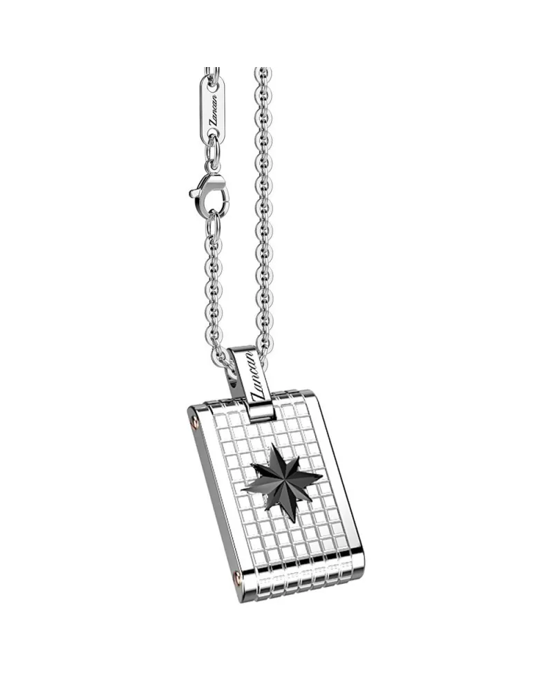 Collana Uomo GAVU - Cristallo Onice E Acciaio Inox, Ciondolo Bussola, Lunghezza 50 Cm, Regalo Ideale - Foto 12