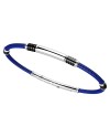 Zancan Robikevlar Men's Bracelet in Silver with Blue Cord