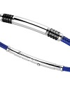 Bracelet pour homme Zancan Robikevlar en argent avec cordon bleu