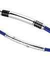 Zancan Robikevlar Men's Bracelet in Silver with Blue Cord