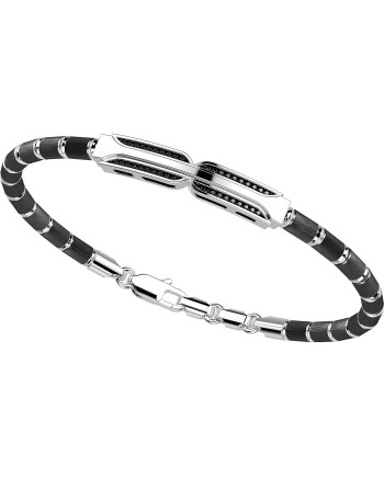 Bracciale da Uomo Zancan Insignia 925 in Argento con Spinelli Neri