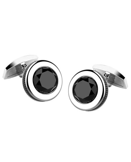 Boutons de manchette Zancan Cosmopolitan Stone en argent avec onyx