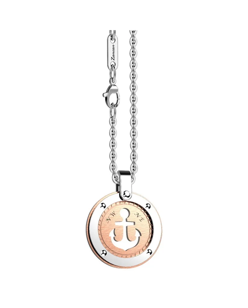 Collana da Uomo Zancan Hiteck in Acciaio con Medaglia con Ancora
