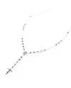 Chapelet spirituel Zancan pour homme en argent avec spinelles noires