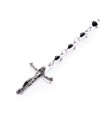 Chapelet spirituel Zancan pour homme en argent avec spinelles noires