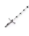 Chapelet spirituel Zancan pour homme en argent avec spinelles noires